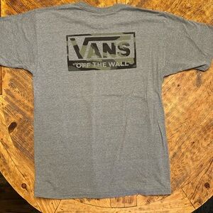Vans Heather Gray Tee with Camo Accent